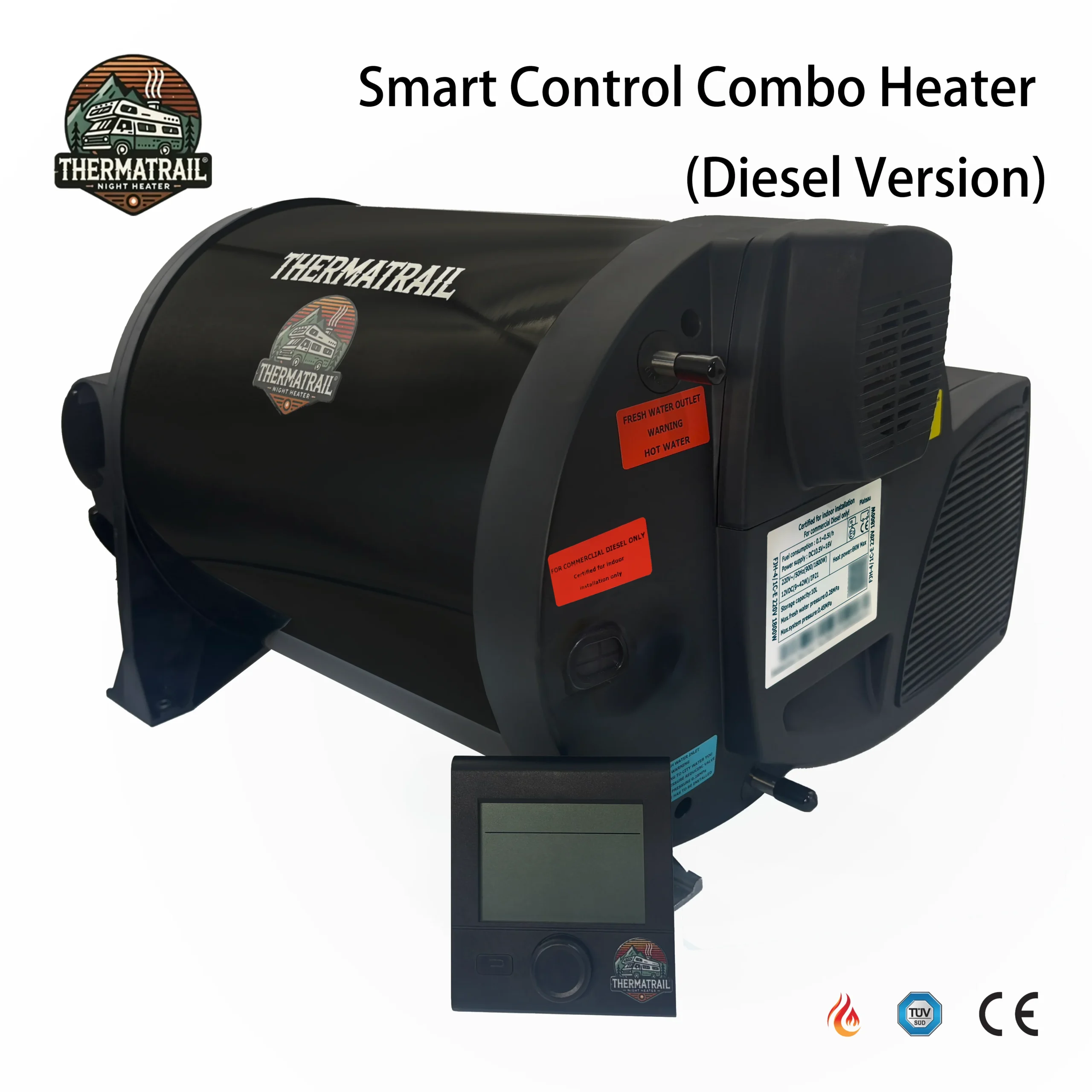 12V Diesel electric RV heater, air water heater for campervan, smart control heating system