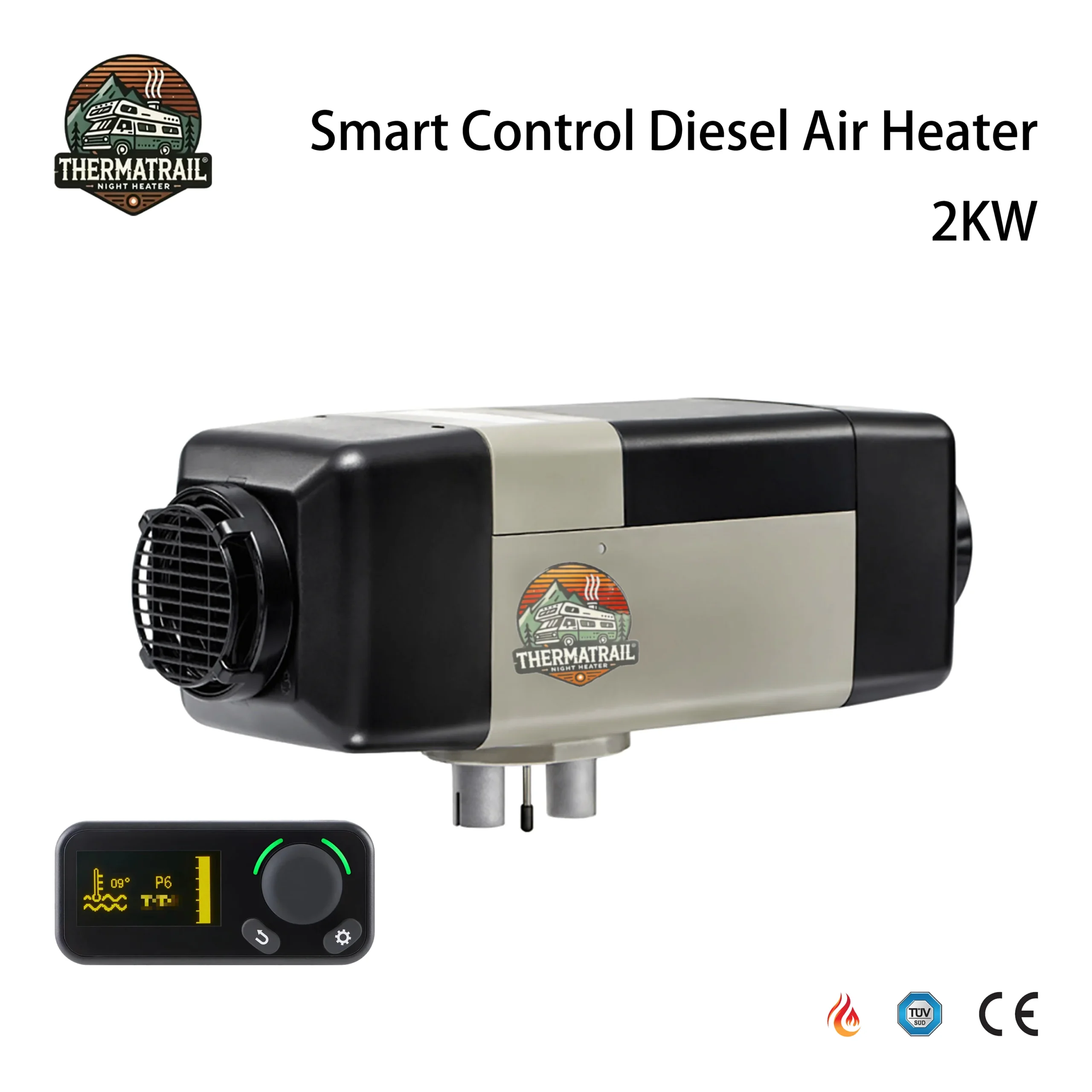 Diesel air heater 2kW with Bluetooth control for RV and campervan